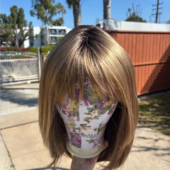 Long Synthetic Wig with bangs by ENVY style KATE brown blonde - Picture 5 of 16